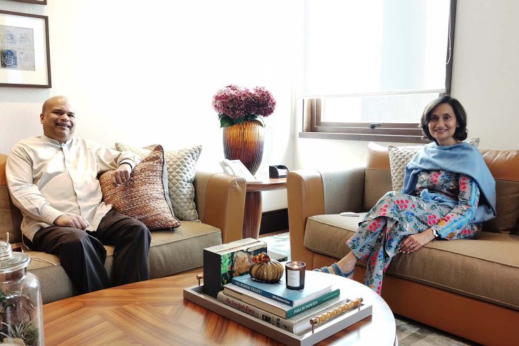 High Commissioner Milinda Moragoda meets with Chairperson of Hindustan Times