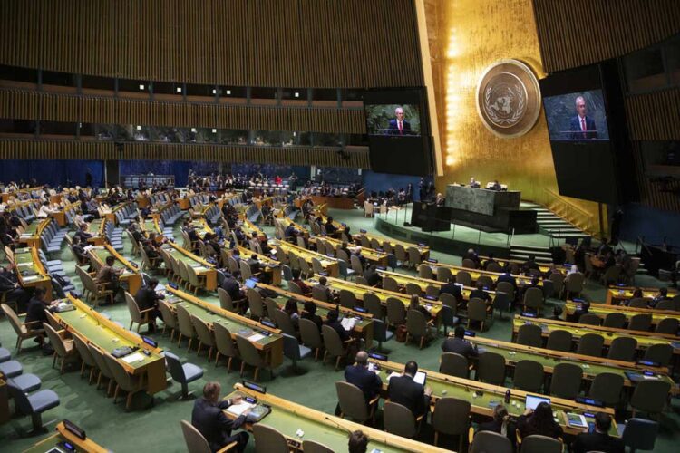 NEW YORK, NY - SEPTEMBER 13: The 77th session of United Nations General Assembly opens at the United Nations (UN) headquarters on September 13, 2022 in New York City. (Photo by Liao Pan/China News Service via Getty Images)