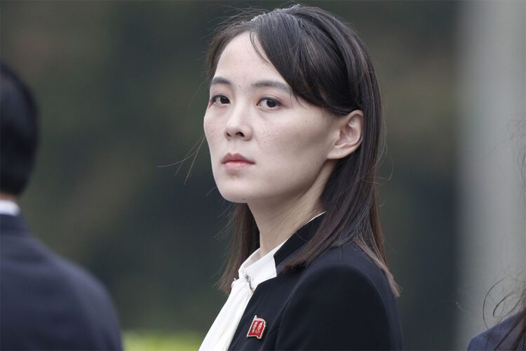 Kim Yo Jong, sister of North Korean leader Kim Jong Un, attends a wreath laying ceremony at the Ho Chi Minh Mausoleum in Hanoi, Vietnam, on Saturday, March 2, 2019. North Korean Leader Kim Jong Un will have a long train ride home through China to think about what went wrong in his second summit with Donald Trump and how to keep it from reversing his gains of the past year. Photographer: Jorge Silva/Pool via Bloomberg