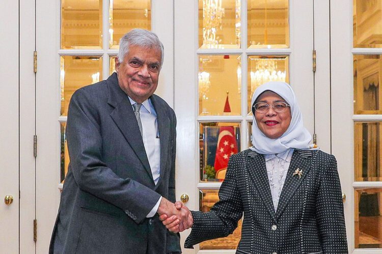ජනාධිපති රනිල් වික්රමසිංහ සහ සිංගප්පූරු ජනාධිපතිනි හලීමා යෙකුබ්