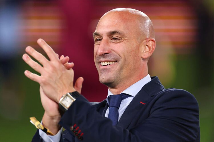 SYDNEY, AUSTRALIA - AUGUST 20: Luis Rubiales,President of Spain's football federation during the FIFA Women's World Cup Australia & New Zealand 2023 Final match between Spain and England at Stadium Australia on August 20, 2023 in Sydney, Australia. (Photo by Marc Atkins/Getty Images,)