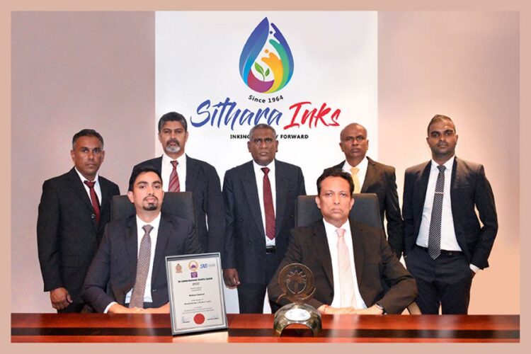 Seated - Chayanka Wickremasinghe (Director), Channa Wickremasinghe (Chairman/ Managing Director). Standing from Left - Gayantha Perera (Asst Manager - Quality Assurance), Mahesh Abeysinghe (Production Manager), H. B. Anandaratne (General Manager), Malinda Tennakoon (Chief Marketing & Technical Officer), Pubudu Madhushan (Factory Engineer)