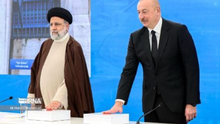 with Azerbijan's president at the Dam opening