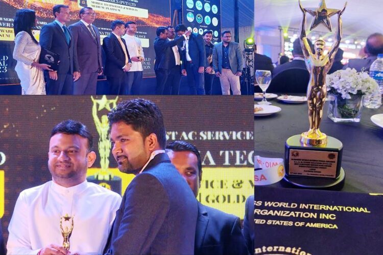 Manoj Tharaka (Managing Director) and Lahiru Udayanga (Assistant General Manager – Service) receiving the award