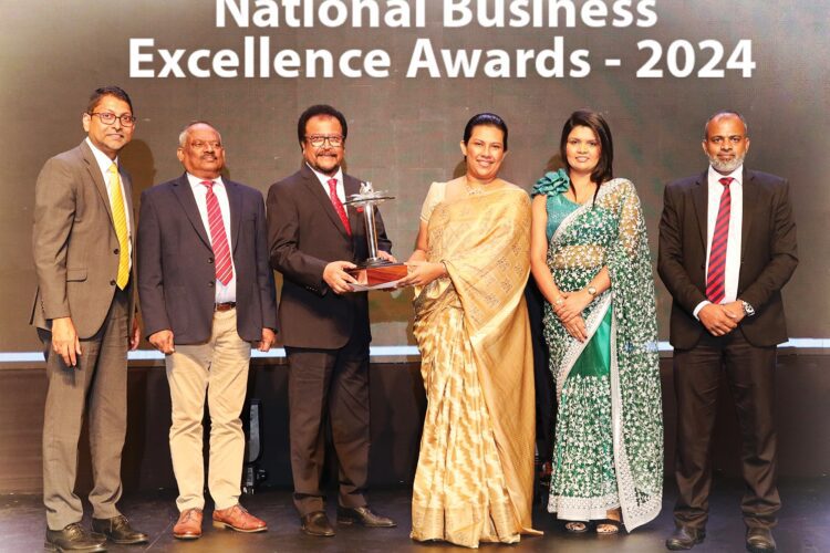 Dr. Chethana Dabare, Vice president of BIMT Campus receiving the awards together with Mr. A. J. Farshath (CEO) and Ms. Whatsala Chathurangi (Finance Director)