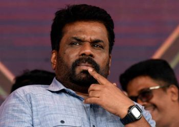 Sri Lanka's main leftist party, National People's Power (NPP) leader Anura Kumara Dissanayake, is attending a political meeting in Colombo, Sri Lanka, on August 2, 2024. Dissanayake's candidacy is representing a potential shift in the political landscape, as he is aiming to capitalize on public discontent with the current administration and the economic hardships faced by many Sri Lankans. (Photo by Akila Jayawardena/NurPhoto via Getty Images)