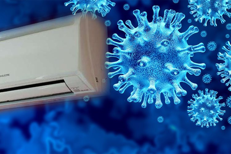 Coronavirus virus outbreak and coronaviruses influenza background as dangerous flu strain cases as a pandemic medical health risk concept with disease cells as a 3D render