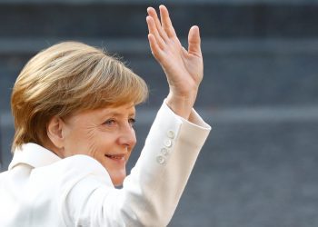 German Chancellor Angela Merkel waves during German Unification Day celebrations in Mainz, Germany, October 3, 2017.   REUTERS/Kai Pfaffenbach