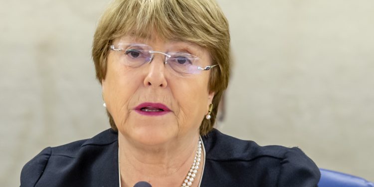 U.N. High Commissioner for Human Rights Chilean Michelle Bachelet speaks during the opening of the 41th session of the Human Rights Council, at the European headquarters of the United Nations in Geneva, Switzerland, Monday, June 24, 2019 (Magali Girardin/Keystone via AP)