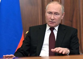 Russian President Vladimir Putin speaks during his address to the nation at the Kremlin in Moscow, on February 21. (Alexey Nikolsky/Sputnik/AFP/Getty Images), 2022. - President Vladimir Putin said on February 21, 2022, he would make a decision "today" on recognising the independence of east Ukraine's rebel republics, after Russia's top officials made impassioned speeches in favour of the move. (Photo by Alexey NIKOLSKY / Sputnik / AFP) (Photo by ALEXEY NIKOLSKY/Sputnik/AFP via Getty Images)