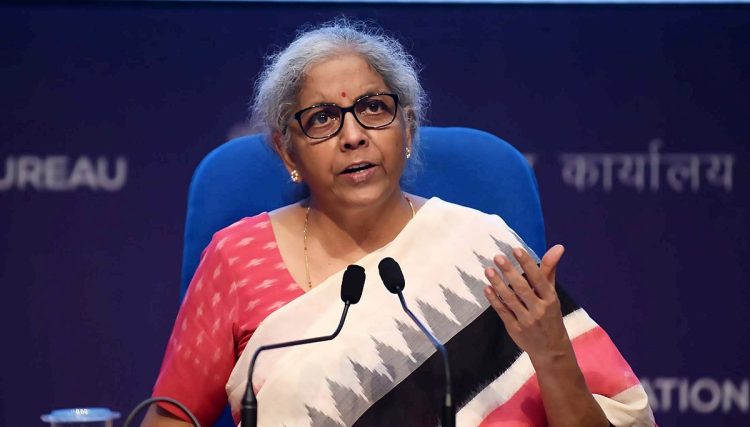 The Union Minister for Finance and Corporate Affairs, Smt. Nirmala Sitharaman addressing a Press Conference, in New Delhi on June 28, 2021.