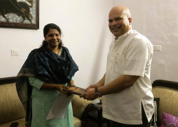 High Commissioner Milinda Moragoda meets Karunanidhi's MP daughter