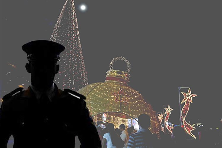 Mandatory Credit: Photo by M A PUSHPA KUMARA/EPA-EFE/Shutterstock (10040998e)
Sri Lankan people view Christmas decorations and illuminations on display on Christmas Eve around Colombo, Sri Lanka, 24 December 2018. The country's approximately 1.4 million Christians representing around 7.1 percent of the total population celebrate the festive season.
Christmas in Colombo, Sri Lanka - 24 Dec 2018