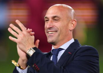 SYDNEY, AUSTRALIA - AUGUST 20: Luis Rubiales,President of Spain's football federation during the FIFA Women's World Cup Australia & New Zealand 2023 Final match between Spain and England at Stadium Australia on August 20, 2023 in Sydney, Australia. (Photo by Marc Atkins/Getty Images,)
