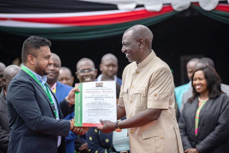Ceylon Energy Secures an SEZ License Issued by the Kenyan President