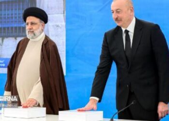 with Azerbijan's president at the Dam opening