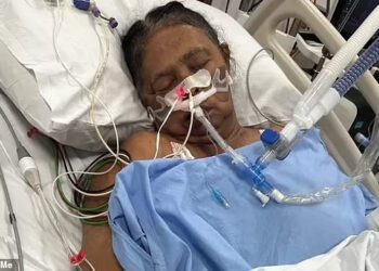 A visiting Sri Lankan elderly woman receives treatments after contraction