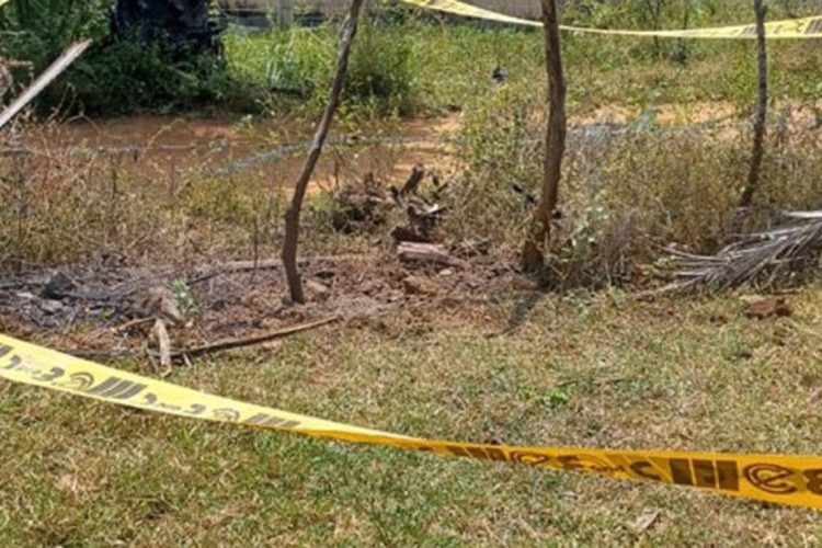 බෝම්බය පුපුරා ගිය ස්ථානය...