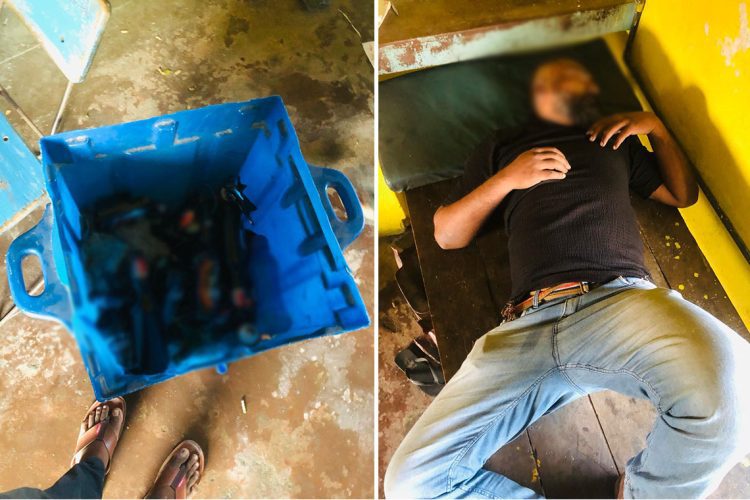 බීලා වැටී සිටිනා ආකාරය....