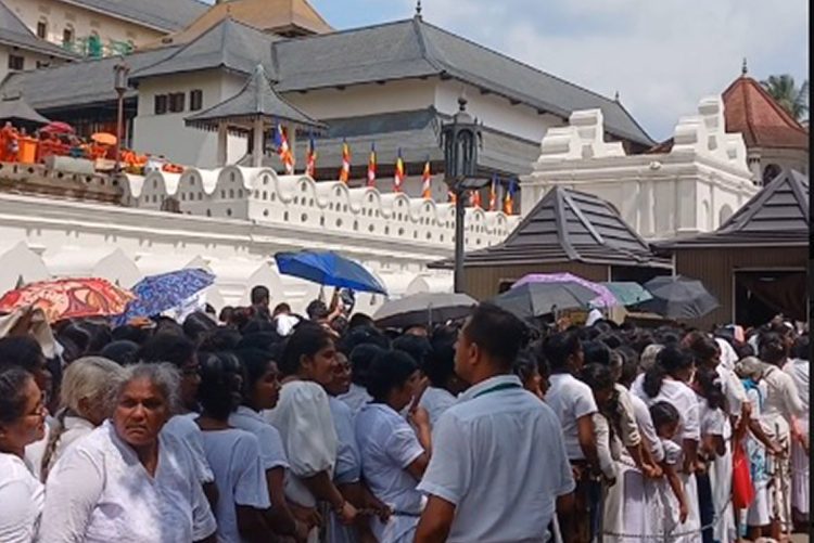 ජනාධිපතිවරයා දළදා දැක්ම විවෘත කර ගිය මොහොතේ සිට විවෘත වූ  VIP පෝලිම...