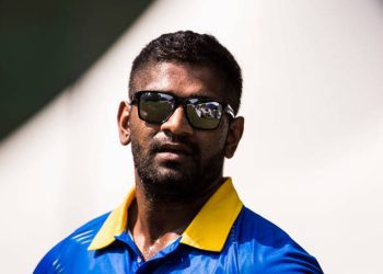 HONG KONG, HONG KONG - OCTOBER 28: Ramith Rambukwella of Sri Lanka looks on during Day 1 of Hong Kong Cricket World Sixes 2017 Group B match between New Zealand Kiwis vs Sri Lanka at Kowloon Cricket Club on 28 October 2017, in Hong Kong, Hong Kong. (Photo by Power Sport Images/Getty Images)