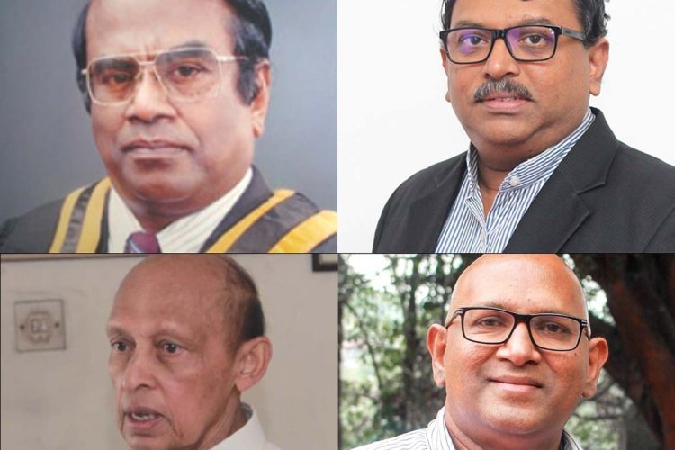 වමේ සිට පිළිවෙළින් - මහාචාර්ය ලක්ෂ්මන් දිසානායක, මහාචාර්ය ගාමිණී සෙනවිතරත්න,  මහාචාර්ය කීර්ති තෙන්නකෝන් සහ මහාචාර්ය එස්.පී. බෙන්ජමින්.....
